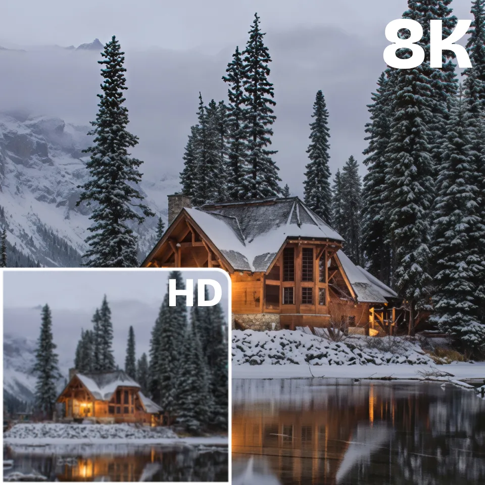 Photo image enlarger makes picture bigger