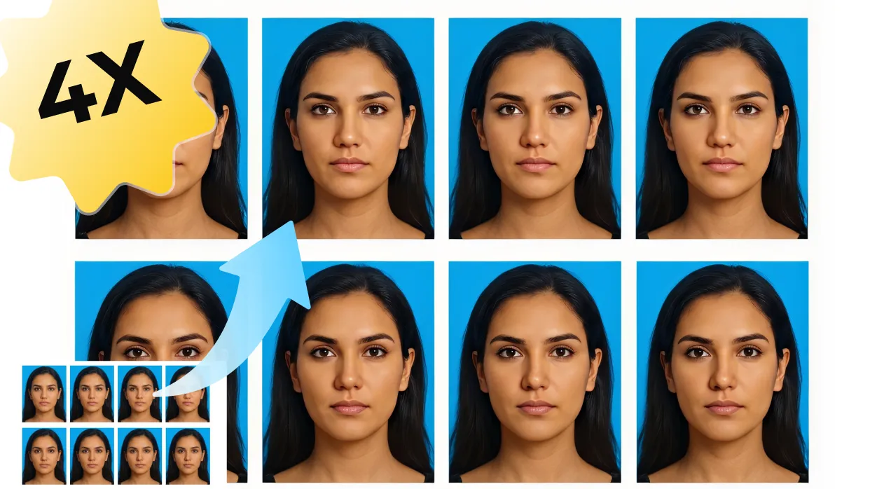 Artguru enlarges passport size photo