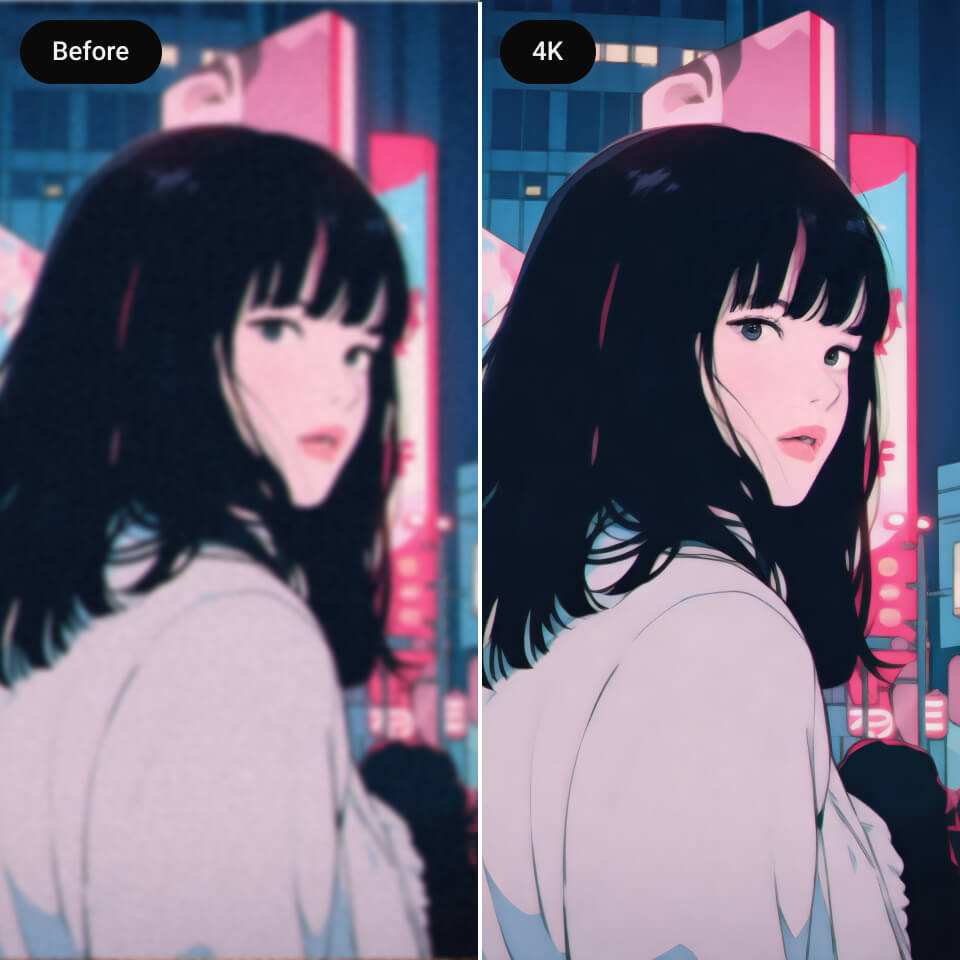 ワンクリックで画像を4K解像度に変換