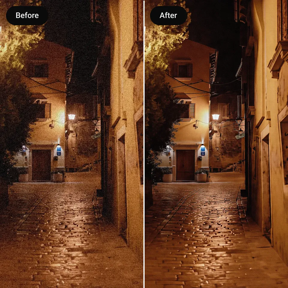 denoise image damaged by high ISO
